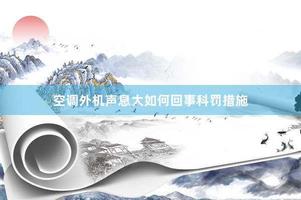 空调外机声息大如何回事科罚措施